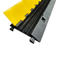 1, 2, 3, 4, 5 topes de velocidad, rampa de Cable de PVC amarillo y negro, 3 ranuras protectoras de goma para cables, Seguridad de Tráfico, protectores de protección vial