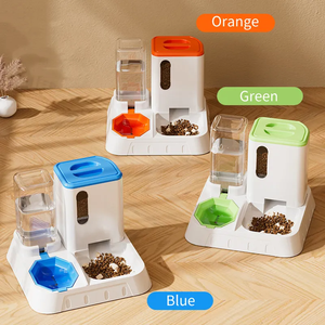 Comedero y Bebedero Automático <span class=keywords><strong>para</strong></span> Mascotas de Interior, Nuevo Diseño, Dispensador de Agua y Comida por Gravedad <span class=keywords><strong>para</strong></span> <span class=keywords><strong>Perros</strong></span> y Gatos, 2 en 1, Plástico PP, Acero, Tazones de Silicona, Pequeño - Product Image 4