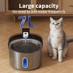 Dispensador de agua LCD inteligente de acero inoxidable para mascotas de 7L, fuente automática para exteriores, cuencos ovalados de carga sólida para gatos, perros, cachorros y pájaros - Product Image 2