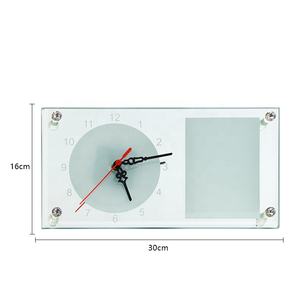Cadre <span class=keywords><strong>photo</strong></span> en verre rectangulaire moderne MIDAS avec horloge, épaisseur 0,5 cm, impression par transfert thermique 6 couleurs pour personnalisation - Product Image 6