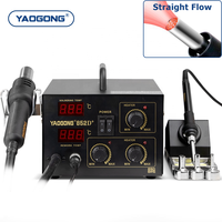 Station de Retravail à Air Chaud 2-en-1 852D+ 650W avec Affichage Numérique, Station de Soudage ESD Sûre pour PCB, BGA, IC, SMD et Outils de Réparation de Téléphones Mobiles
