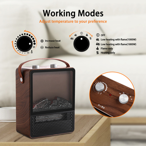 Cheminée électrique portable Comfort Zone avec effet de flamme 3D réaliste, élément chauffant en céramique, conception sécurisée contre la surchauffe - Product Image 4