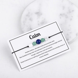 Décompression pierre naturelle perle <span class=keywords><strong>Bracelet</strong></span> à la main tresse corde amour cristal charme Chakra <span class=keywords><strong>Bracelet</strong></span> Reiki chance bijoux carte de souhaits - Product Image 6