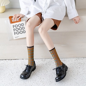 Chaussettes fines tricotées pour femmes, printemps/été, motif dessin animé, tendance, absorbantes, en coton et soie de verre, style streetwear européen et américain <span class=keywords><strong>Hyuna</strong></span> - Product Image 6