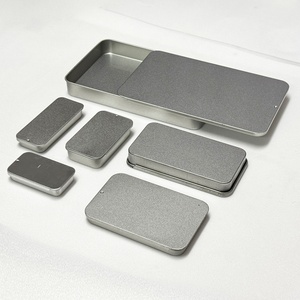 กล่องเหล็กสี่เหลี่ยมแบบเลื่อนฝา สำหรับใส่ขนม ยา เม็ดยา เหรียญ สบู่ - Product Image 3