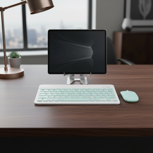 Compact & Portable Multicolor Keyboard & <b>Mouse</b> Set Slim Wireless <b>bluetooth</b> Keyboard Ideal for ipad - Product Image 1