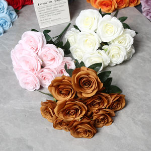 Material para Arranjo Floral DIY Monet Garden com 9 Cabeças de Rosa, Flor de Simulação Artística com Textura Estereoscópica Muito Realista - Product Image 3