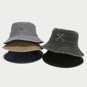 Hot Sale 2025 New Spring <b>Summer</b> Washed Cotton Bucket Hat With Custom Logo Adult Unisex <b>Flat</b> Top Sun <b>Cap</b> for Beach Outdoor - Product Image 2