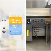Qualité garantie, friteuse électrique commerciale OURUITE en acier inoxydable, 12KW, 380V, technologie de mélange huile-eau, 50L, modèle CE