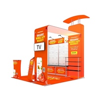 Stand d'exposition portable 10x10 avec structure en aluminium et panneau à lattes pour salon professionnel