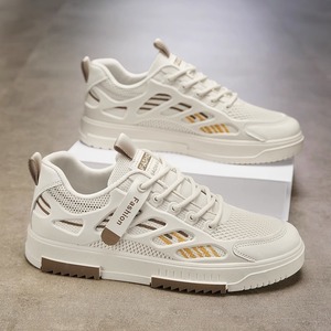 Chaussures de sport polyvalentes et tendance pour homme, blanches, respirantes, en maille, à lacets, imperméables, légères et antidérapantes, collection Printemps-Été 2026 - Product Image 4