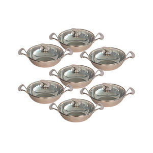 Vente chaude Multicolore Casseroles Et Casseroles Cuisine Ustensiles De Cuisine Marmite Ensembles En Acier Inoxydable Trois Couches Wok Pan Avec Couvercle En Verre-26 cm - Product Image 5