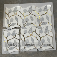 Fabrication de carreaux de sol, mosaïque de marbre blanc pour murs intérieurs, carrelage de sol pour cuisine, motif floral, mosaïque en gros, nouveau panneau