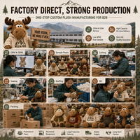 Peluche Élan Personnalisée Direct Usine OEM ODM, Jouet Animal Doux avec Emballage Marque Privée pour Commandes en Gros et Marchandises de Marque