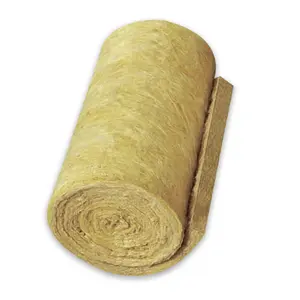 Thermally Insulated Sound Absorbing Materials Fireproof Rock Wool Blanket/Roll/Felt For Steel Buildings Roof/Wall Shrink Packing