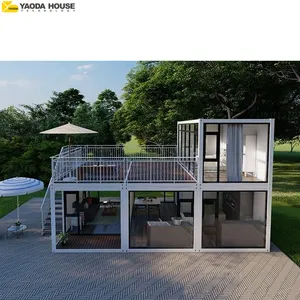 Chinese Supplier Beach Villa Mobile Prefabricated House Fully Equipped Container Home 2 Storey