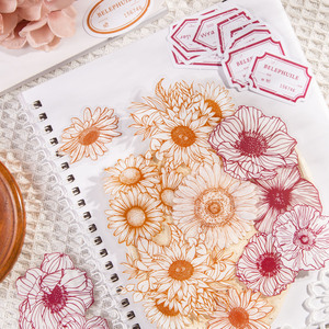 Paquete de 40 Pegatinas Autoadhesivas de Papel Brillante con <span class=keywords><strong>Dibujos</strong></span> de Plantas de la Serie Flower Blossom Deadline, Materiales para Manualidades y Scrapbooking - Product Image 3