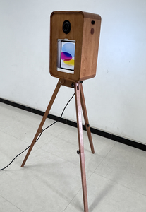 Đôi hai mặt cổ điển bằng gỗ Photo Booth với giống hệt nhau máy in đứng bằng gỗ <span class=keywords><strong>DSLR</strong></span> gương với Godox ánh sáng đèn flash - Product Image 2