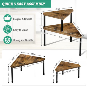 Nhà bếp Countertop Organizer góc kệ, nhà bếp gia vị giá tổ chức 2 tầng miễn phí-đứng, gỉ Nâu - Product Image 5