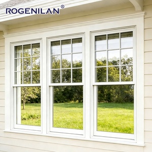 Fenêtres à double battant en aluminium Rogenilan <span class=keywords><strong>de</strong></span> style américain, étanches aux intempéries, vitrage Low-E, ventilation personnalisée pour les maisons - Product Image 4