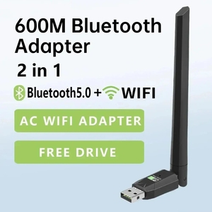 Adaptador <span class=keywords><strong>USB</strong></span> WiFi Bluetooth 2 en 1 de 600 Mbps, Tarjeta de Red de Doble Banda 2.4G 5GHz, Antena Wi-Fi, Mini Receptor Inalámbrico para PC y Laptop - Product Image 1