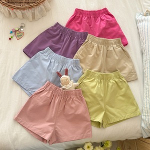 Elastic Waist Shorts For Women Summer Breathable Casual High Waisted Pants In Pink Purple Blue Beige Yellow Sizes S M L - Product Image 1