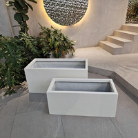 Vente directe d'usine, jardinières rectangulaires en fibre de verre légères et durables, grands pots en fibre de verre pour plantes