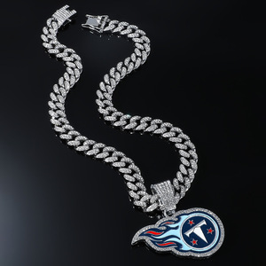 Hot Selling Popular Design Hiphop Geometric Rugby Team Logo Pendant Necklace Men's Alloy Necklace Fashion Jewelry Wholesale - Product Image 2