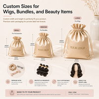 Sac à cordon en satin de soie rose imprimé sur mesure, sac à poussière, sac de rangement pour bijoux, cils, perruques, sac en satin de soie pour cadeau
