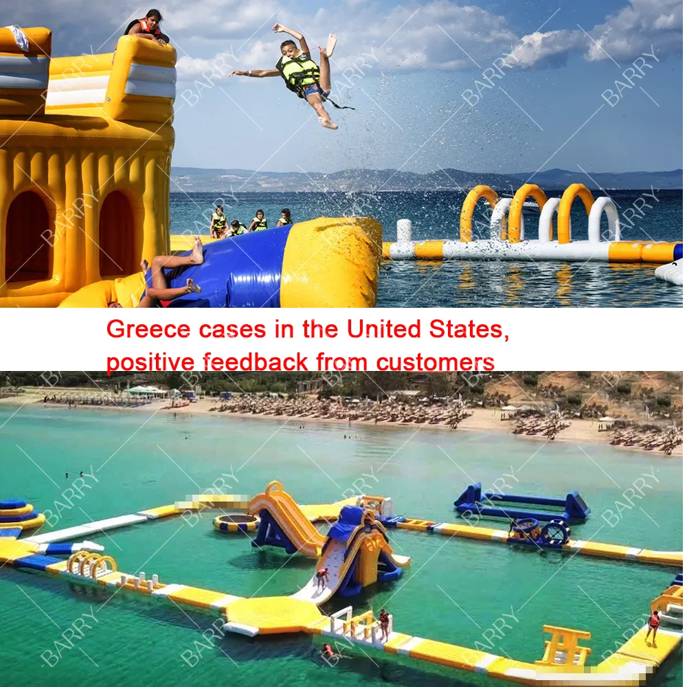 Fabricant d'équipements nautiques Parcours d'obstacles en mer flottant Grands parcs aquatiques gonflables Parc aquatique en été