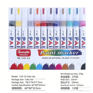 Lot de 12 marqueurs de <span class=keywords><strong>peinture</strong></span> inodores, non décolorants et non toxiques <span class=keywords><strong>pour</strong></span> DIY, albums, graffitis et pneus de <span class=keywords><strong>voiture</strong></span> - Product Image 1