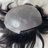 Perruque toupet naturelle lisse pour hommes, coupe pixie, cheveux humains vierges indiens, couleur 1b noir, densité 120%, taille disponible