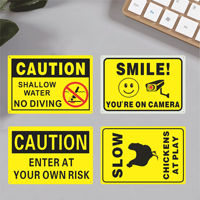 Panneau de signalisation de sécurité et d'avertissement réfléchissant en alliage d'aluminium, personnalisé en usine, pour vidéosurveillance, STOP SLOW, multi-tailles, avec logo personnalisé