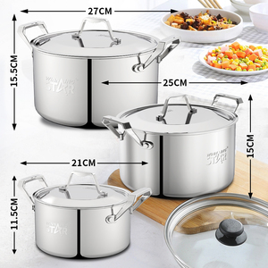 Batterie de cuisine WINNING STAR en acier inoxydable ST-5100, <span class=keywords><strong>9</strong></span> pièces, finition miroir, ensemble de casseroles et marmites en acier inoxydable pour la cuisine - Product Image 6
