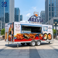 Camion de restauration mobile commercial de 18 pieds, remorque de restauration rapide avec équipement de cuisine complet à vendre aux États-Unis et en Europe