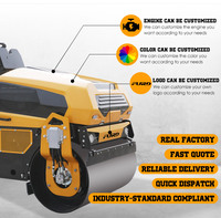 Rouleau vibratoire FURD avec moteur Kubota, double tambour, système entièrement hydraulique, engin de construction, compacteurs de routes