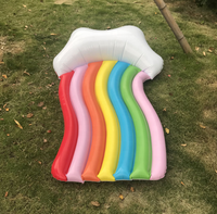 Matelas flottant gonflable arc-en-ciel, matelas flottant gonflable de crème glacée en PVC, flotteurs de piscine à air soufflé pour les loisirs aquatiques pour adultes