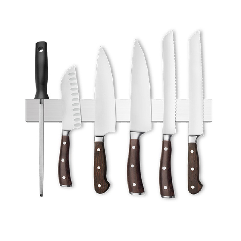 Кухонные ножи Аксессуары Магнитный держатель для ножей стеллаж для хранения из нержавеющей стали Магнитная полоса стеллаж для стены