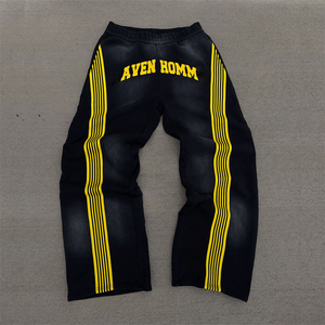 Logo personnalisé Nouveau pantalon de survêtement décontracté ample en coton Baggy Sports Stripes Striped Side Jogger Pantalon de survêtement pour hommes - Product Image 2
