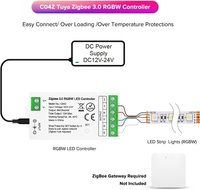 Tuya Zigbee RGBW 컨트롤러 DC12V 24V 360W 게이트웨이 앱 제어 작업