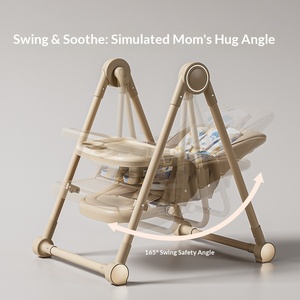 Silla de Comer Multifuncional Plegable para Bebé con Ruedas, Altura Ajustable y Diseño Seguro con Función de Balanceo para Uso en el Hogar y la Cocina - Product Image 4