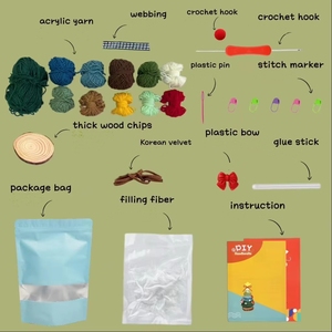 Kerstboomvormige Gehaakte Pop Sleutelhanger Creatieve Pasta Speelgoed Haak Een Laine Gehaakte Garenset Breien Ambachtelijke Benodigdheden - Product Image 3