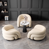 Fauteuil Sofa Simple et Tendance, Luxe Léger en Velours pour Salon, Chaise Individuelle Confortable