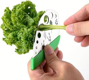 Custom Kitchen Stainless Steel Herb <b>Cutter</b> 9-Hole <b>Fruit</b> & Vegetable Stripper Tool with Safety Cover - Product Image 2