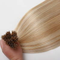 Extensions de cheveux en kératine à micro-anneaux et nano-anneaux, cheveux naturels originaux double drawn blonds européens pour salon de coiffure