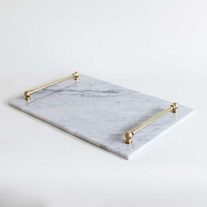 Bandeja de servicio decorativa para el hogar de calidad superior con asa Nuevo diseño para fiesta, boda, decoración festiva, precio al por mayor - Product Image 1