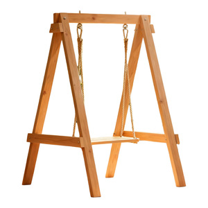 Chaise suspendue pour enfants en bois massif de style méditerranéen et panier de balcon pour une utilisation intérieure à la maison - Product Image 1