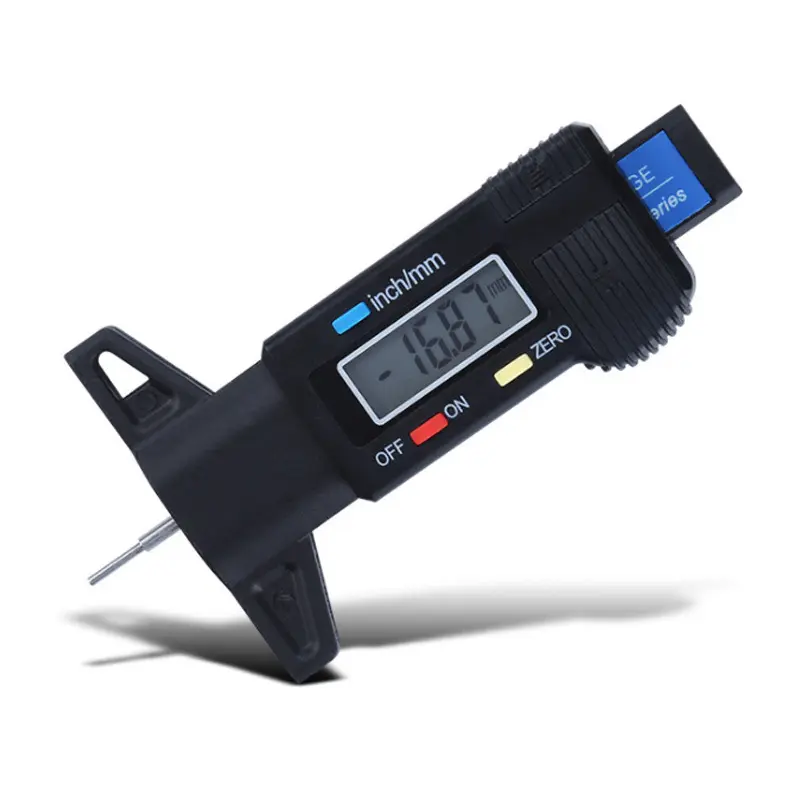 0-25.4mm LCD Tyre Digital Tire Tread Depth Gauge Meter Measure Caliper Thickness Gauges Tread Brake Pad Shoe Tire Monitoring