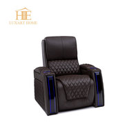 Ensemble de canapés électriques inclinables de luxe au design moderne 2026, en cuir véritable, sièges de cinéma maison, fonction USB, massage extensible, privé