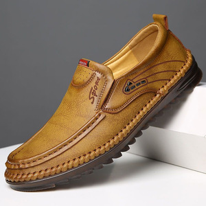 Men's Casual Leather Slip-on Loafers Low Heel Breathable <b>Driving</b> <b>Shoes</b> Wenzhou Origin - Product Image 5